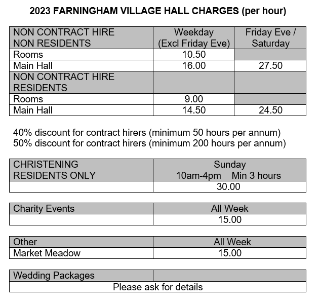 prices-booking-farningham-village-hall